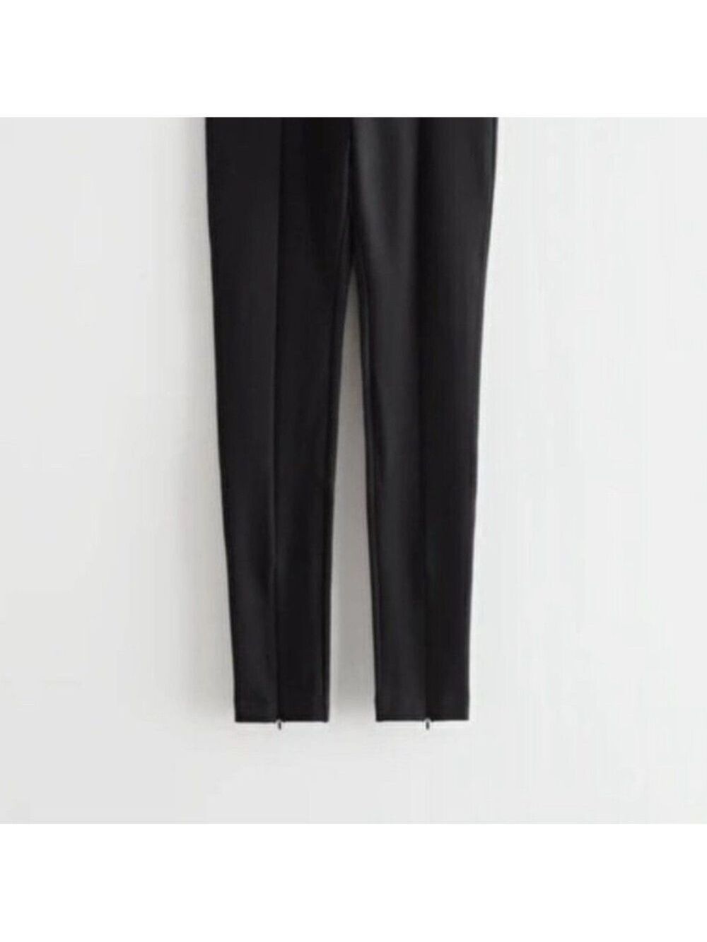 & OTHER STORIES Panelled Zip Cuff Black Leggings Elasticized waistband - Picture 4 of 14
